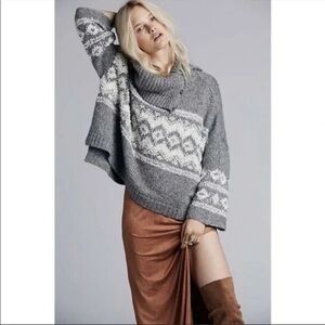 Free People Fair Isle Ragnar Cowl Neck Sweater